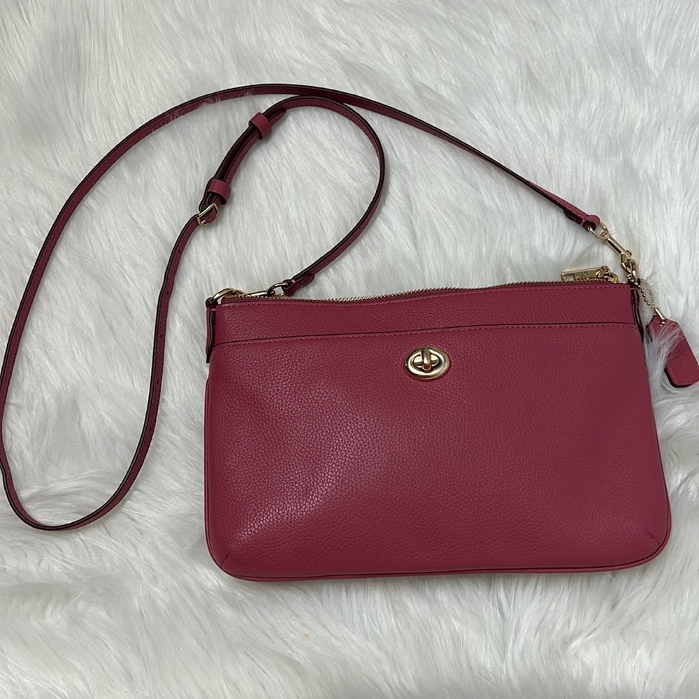 Coach Pink Leather Crossbody Purse Gem